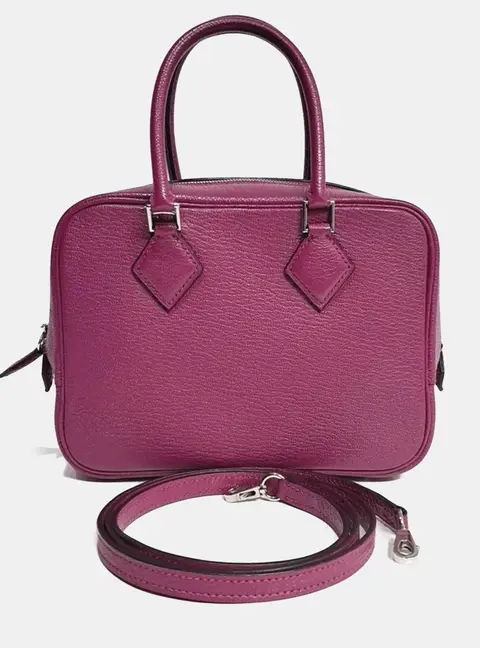 Hermes Plume 18 Pink Leather Top Handle Bag
