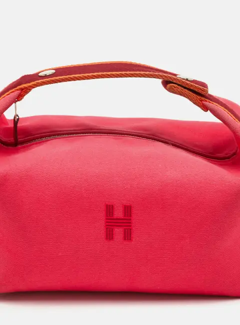 Herm&egrave;s Bride-a-Brac Large Hibiscus Toile H Canvas Pouch