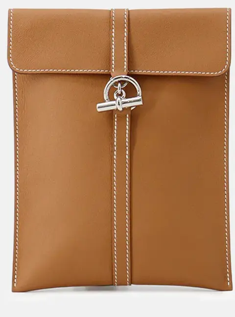 Hermes Glennan To-Go Gold Swift Calfskin Leather Crossbody Bag