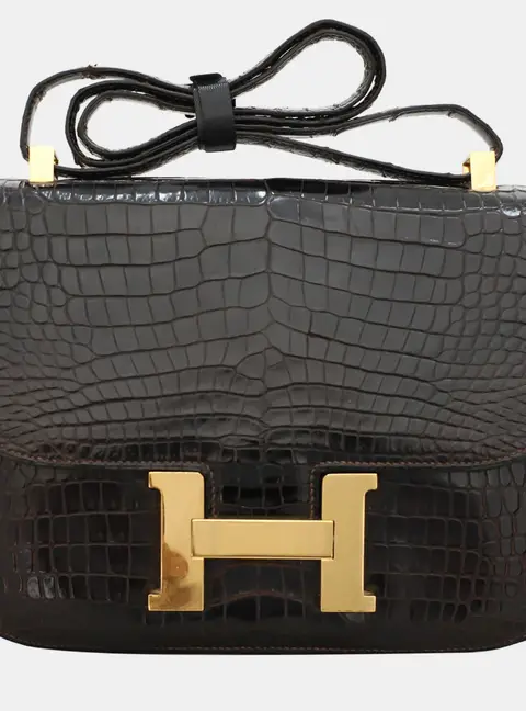 Hermes Constance 23 Brown Crocodile Leather Shoulder Bag