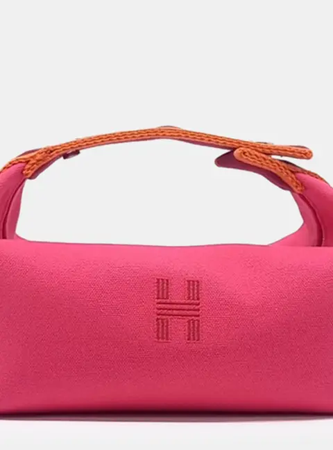 Hermes Bride-a-Brac Pink Canvas Pouch Bag