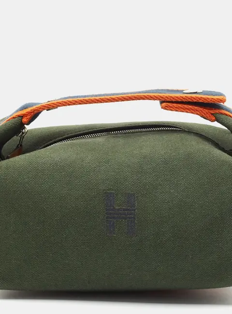 Herm&egrave;s Bride-a-Brac Small Vert Foret Canvas Pouch