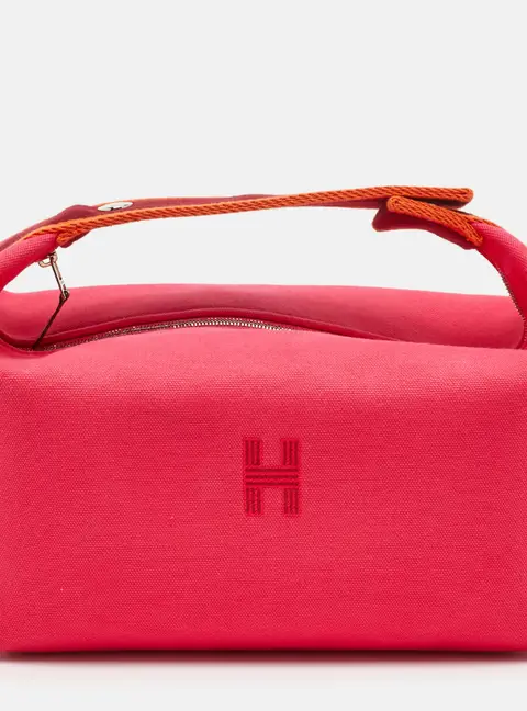 Herm&egrave;s Bride-a-Brac Large Hibiscus Toile H Canvas Pouch