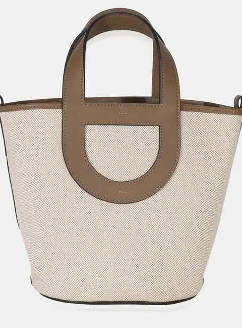Hermes In-The-Loop 18 Ecru Beige De Weimar Toile H Swift Calfskin Leather Top Handle Bag