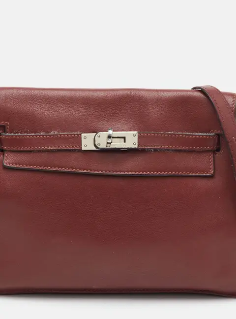 Hermes Kelly Danse Rouge H Evercolor Leather Shoulder Bag