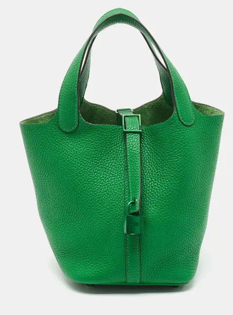 Hermes Picotin Lock 18 So Green Bambou Taurillon Clemence Leather Tote