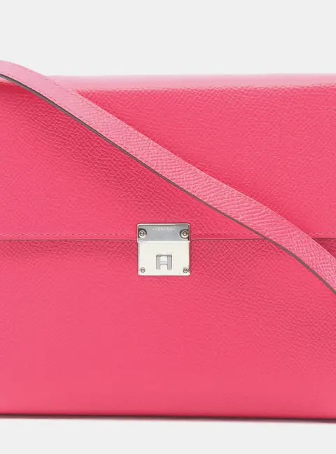 Hermes Clic 16 Pink Epsom Leather Wallet Bag