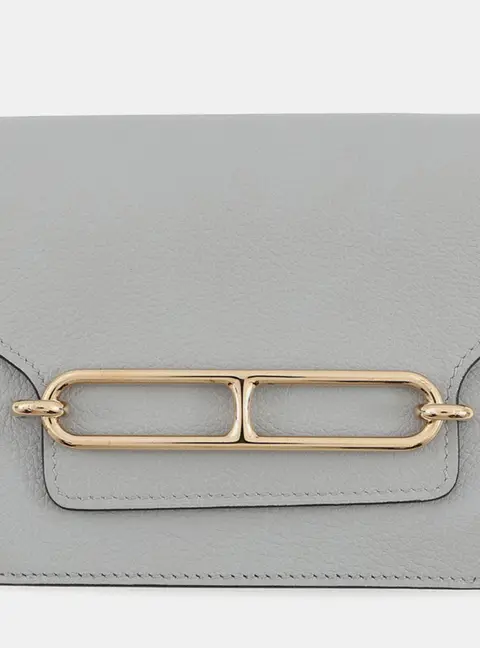 Hermes Roulis Slim Gris Mouette Evercolor Leather Wallet Bag