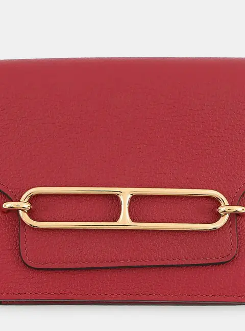 Hermes Roulis Slim Rouge H Evercolor Leather Wallet Bag