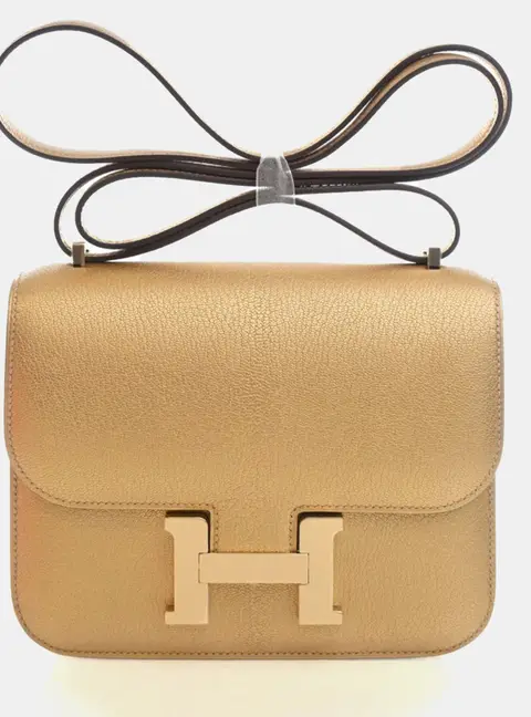Hermes Constance 18 Bronze Dore Chevre Chamkila Leather Shoulder Bag
