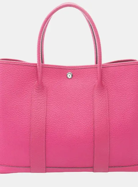 Hermes Garden Party 30 Pink Vache Country Leather Tote Bag
