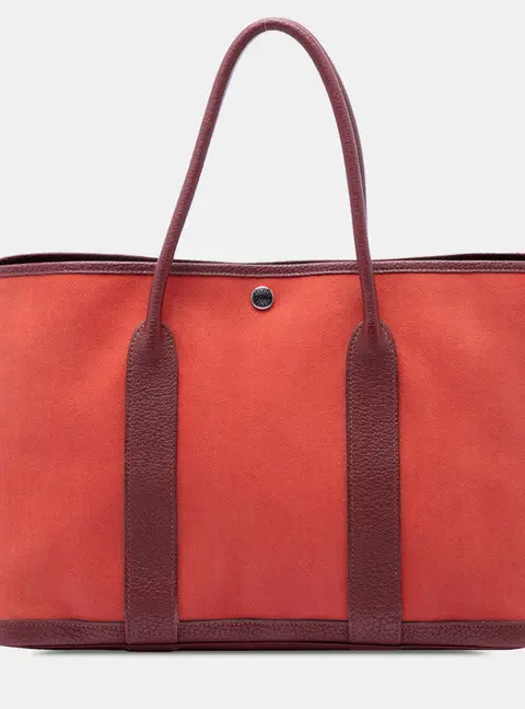 Hermes Garden Party 30 Toile Negonda Calfskin Leather Tote Bag