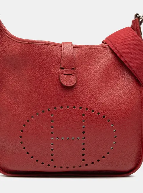 Hermes Evelyne III 33 Red Togo Calfskin Leather Crossbody Bag