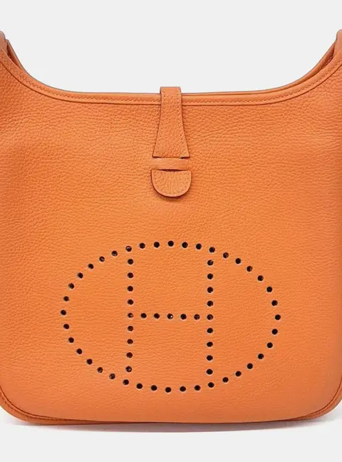 Hermes Evelyne 29 Orange Taurillon Clemence Leather Crossbody Bag