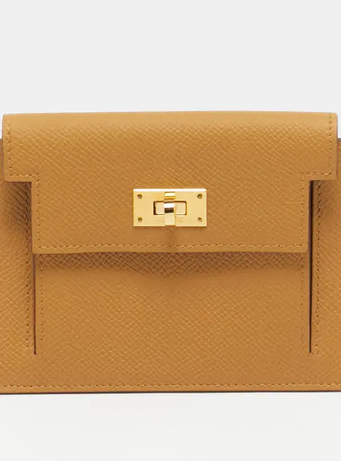 Hermes Kelly Pocket Sesame Epsom Leather Compact Wallet
