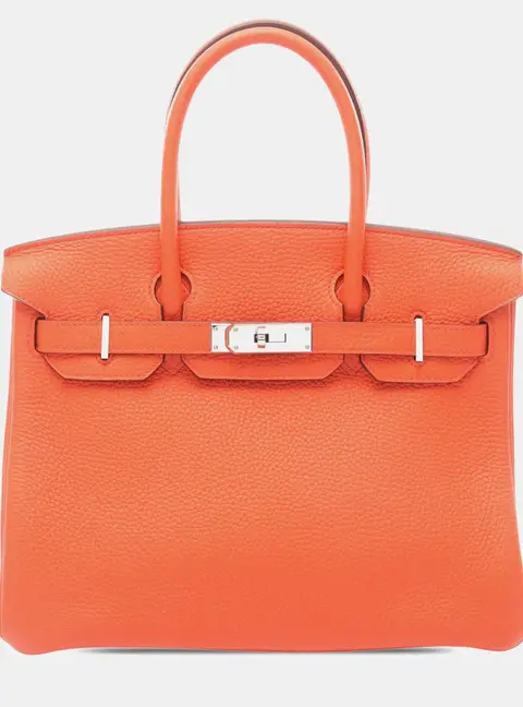 Hermes Birkin Retourne 30 Orange Togo Calfskin Leather Top Handle Bag
