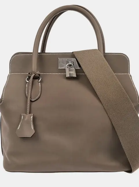 Hermes Toolbox 26 Etoupe Swift Leather Top Handle Bag