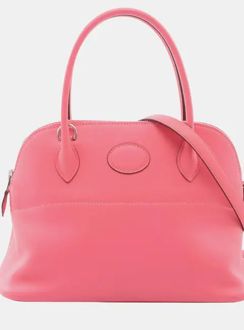 Hermes Bolide 27 Pink Swift Leather Top Handle Bag