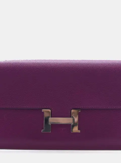 Hermes Constance Long Wallet Anemone Epsom Leather Wallet Bag