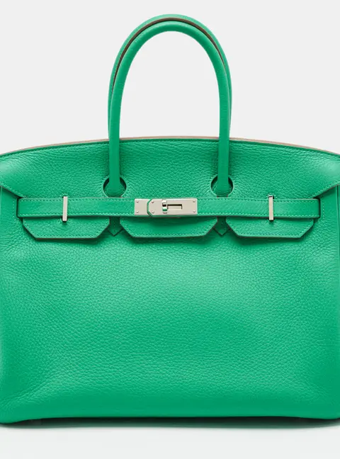 Hermes Birkin 35 Palladium Finish Vert Menthe Togo Leather Tote