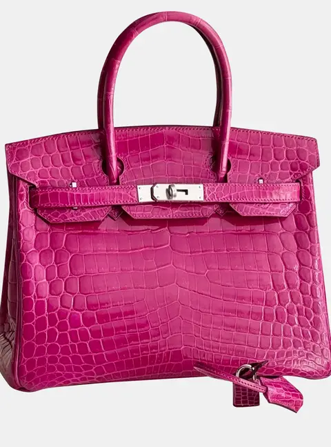 Hermes Birkin 30 Scheherazade Niloticus Crocodile Top Handle Bag