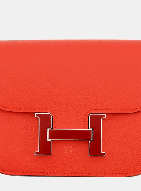 Hermes Constance Slim Capucines Epsom Calfskin Leather Wallet Bag