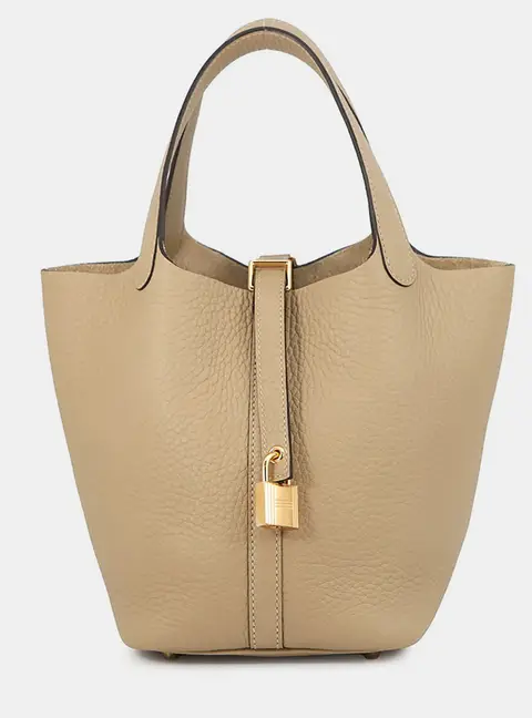 Hermes Picotin Lock 18 PM Trench Taurillon Clemence Leather Top Handle Bag