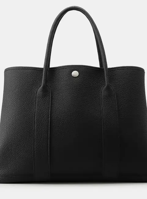 Hermes Garden Party PM Black Negonda Leather Tote Bag