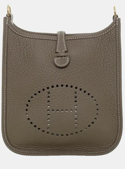 Hermes Evelyne 16 Etoupe Clemence Leather Crossbody Bag