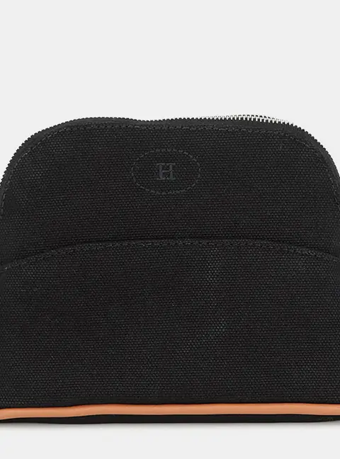 Hermes Bolide Pouch Mini Black Canvas Pouch Bag