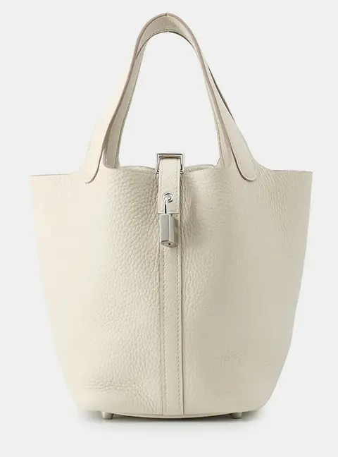 Hermes Picotin Lock PM Beton Taurillon Clemence Leather Tote Bag