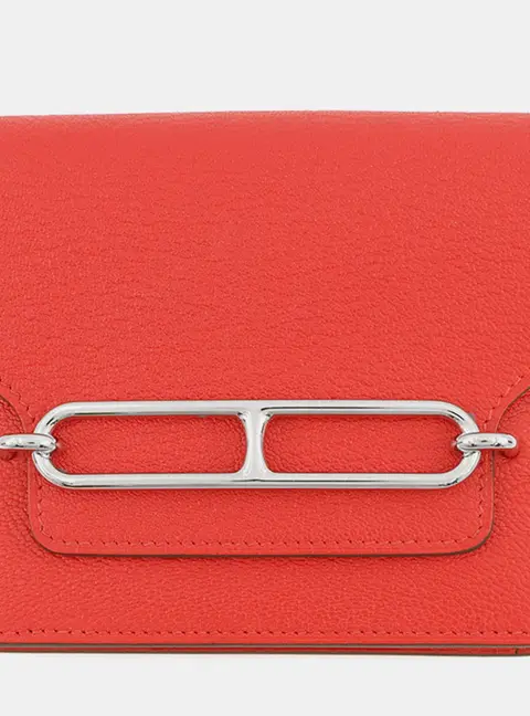 Hermes Roulis Slim Rouge Coeur Chevre Myzore Goatskin Leather Wallet Bag