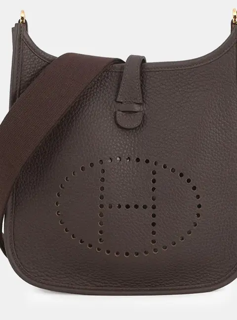 Hermes Evelyne 23 Ebene Clemence Leather Shoulder Bag