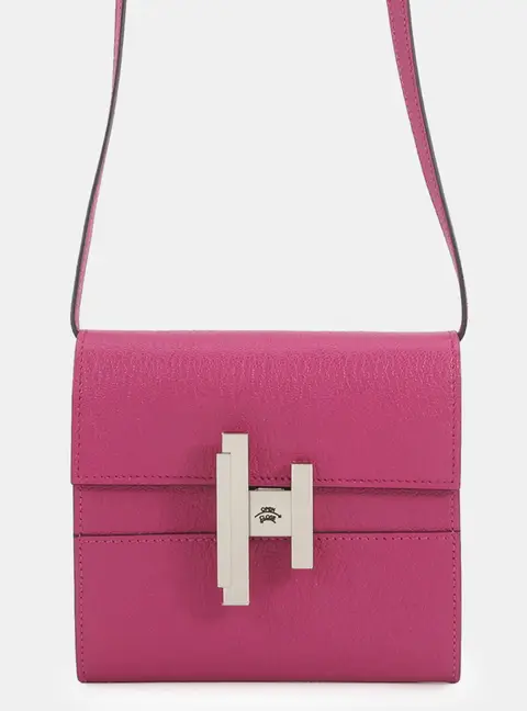 Hermes Cinetic To-Go Rose Purple Chevre Myzore Goatskin Leather Crossbody Bag
