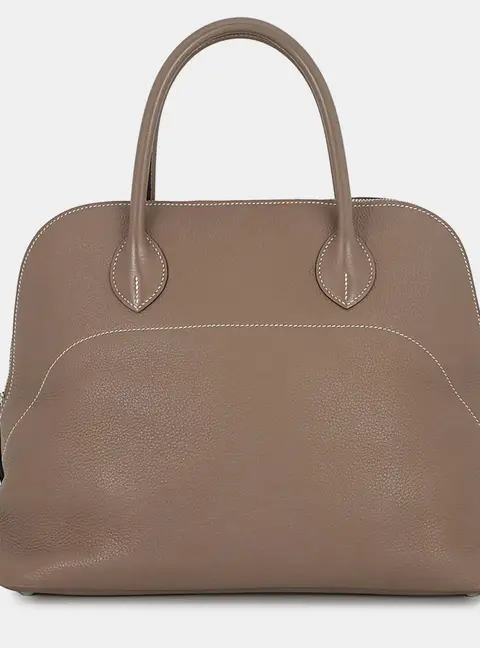 Hermes Bolide Relax 35 Etoupe Taurillon Novillo Leather Top Handle Bag