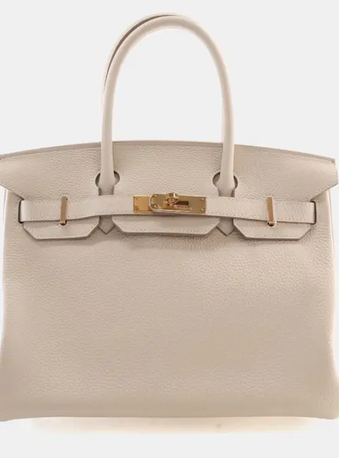 Hermes Birkin 30 Craie Togo Calfskin Leather Top Handle Bag