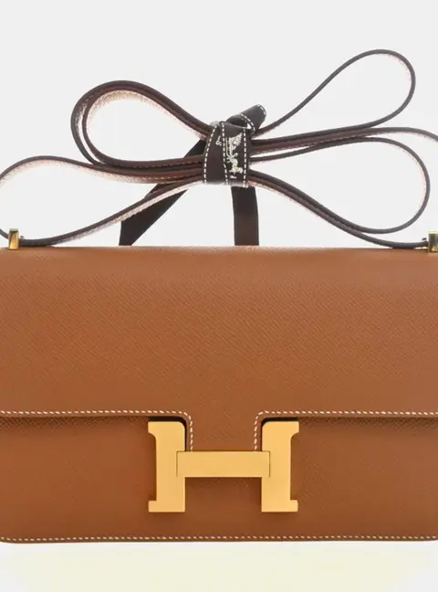 Hermes Constance Elan 25 Gold Epsom Leather Shoulder Bag