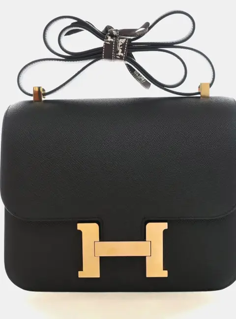 Hermes Constance 24 Black Epsom Calfskin Leather Shoulder Bag