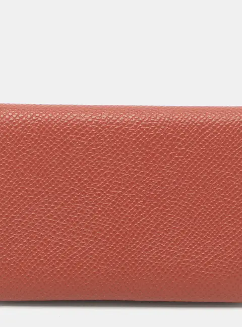 Herm&egrave;s Calvi Duo Sienne Epsom Leather Card Holder