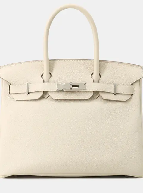 Hermes Birkin 30 Craie Togo Calfskin Leather Top Handle Bag