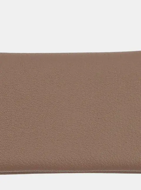 Hermes Calvi Duo Etoupe Chevre Myzore Goatskin Leather Card Holder
