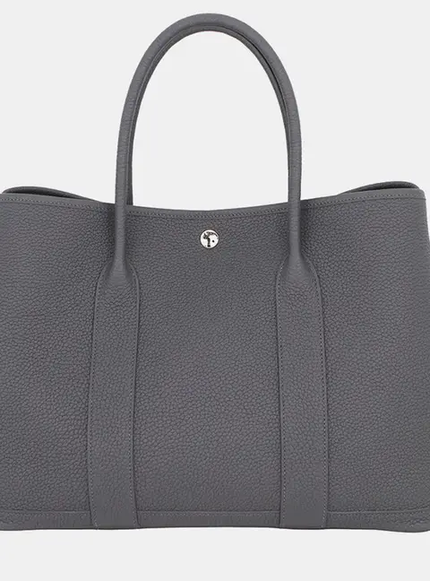 Hermes Garden Party PM Gris Meyer Negonda Leather Top Handle Bag