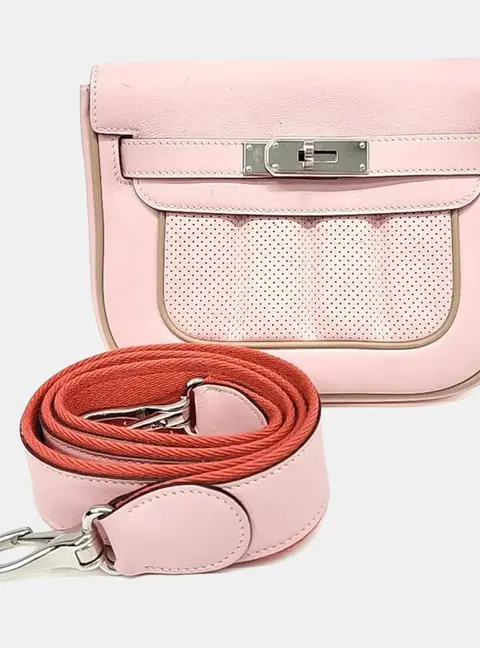 Hermes Berlin Mini Rose Azalee Swift Leather Shoulder Bag