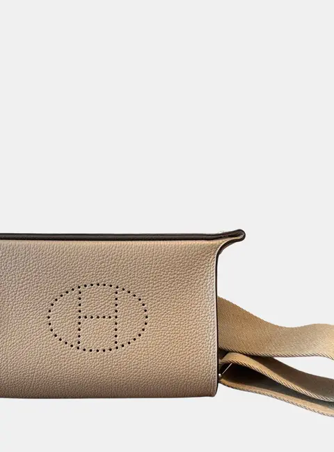 Hermes Vide-Poche Mini Fauve Togo Calfskin Leather Top Handle Bag