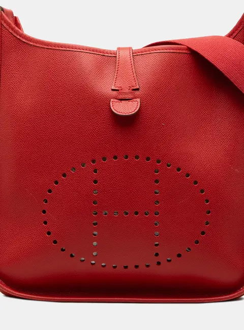 Hermes Evelyne 29 Red Epsom Leather Crossbody Bag
