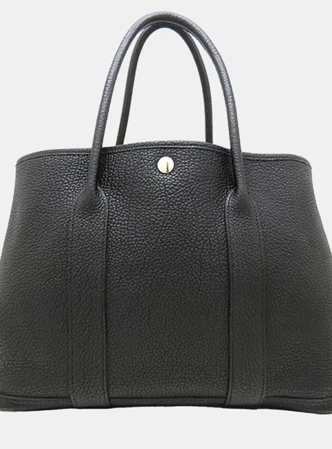 Hermes Garden Party 36 Noir Negonda Calfskin Leather Tote Bag