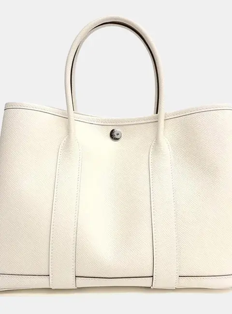 Hermes Garden Party 30 Cream Negonda Leather Top Handle Bag