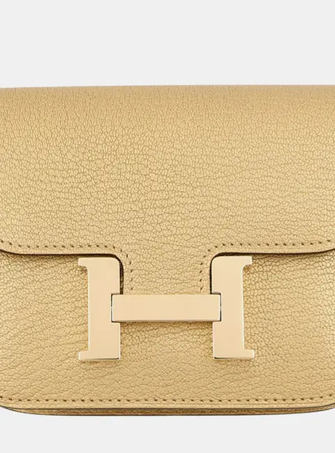 Hermes Constance Slim Dore Chevre Leather Mini Bag