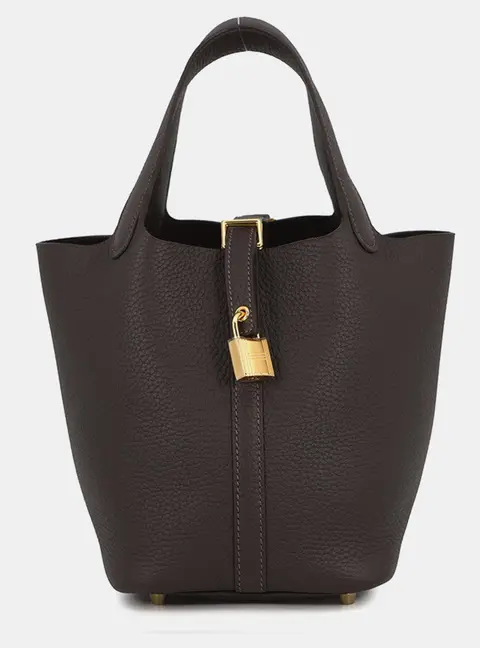 Hermes Picotin Lock 18 Bebran Taurillon Clemence Leather Top Handle Bag