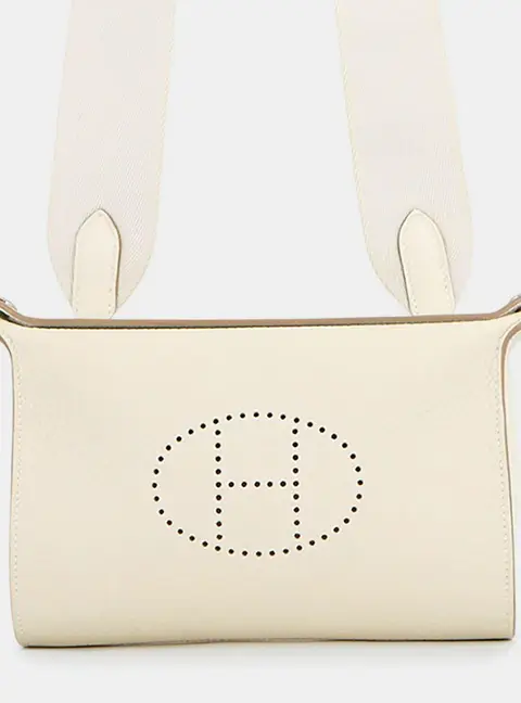 Hermes Videpoches Craie Togo Calfskin Leather Crossbody Bag